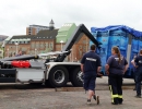 Deutsche Meisterschaften der Feuerwehr in Rostock und unser Tauchturm "spielt" mit. Erstmal abladen....